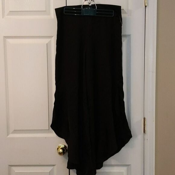 Kaari Blue black open side ruffled pants Sz M (8) - Picture 1 of 7